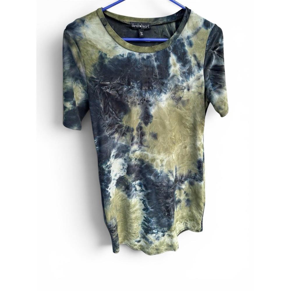 Derek Heart Women's Cosmic Camo Splash Super Soft T Shirt Dress. Size‎ Large